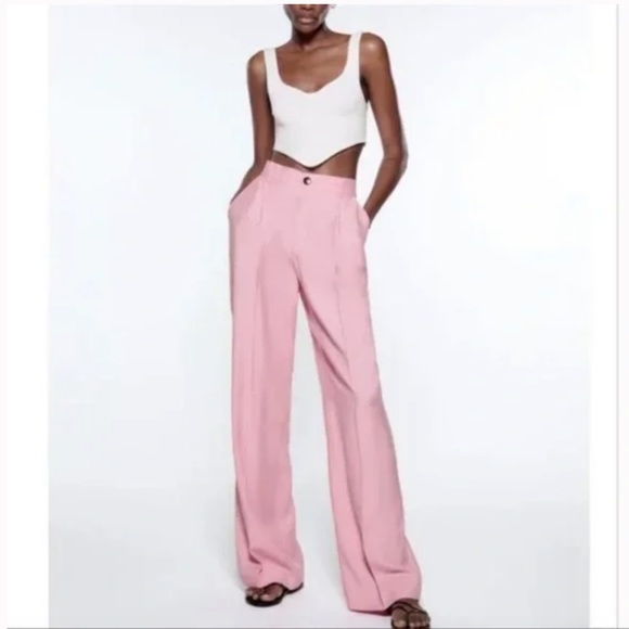 NWT! Sold out! Zara - full length pants, pastel pink, size S - Picture 2 of 7